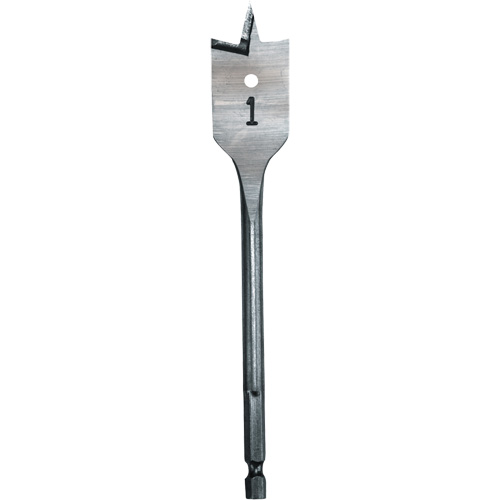 Flat Boring Bit, 1" Diameter, 1/4" Hex Shank, 6" Length TGS INDUSTRIEL