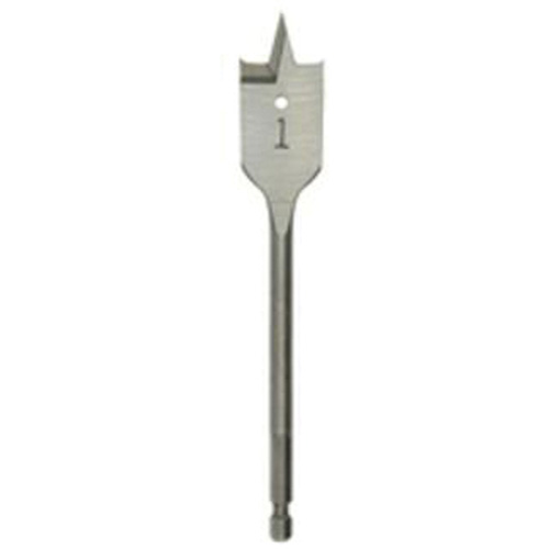 Flat Boring Bit, 1-1/8" Diameter, 1/4" Hex Shank, 6" Length TGS INDUSTRIEL