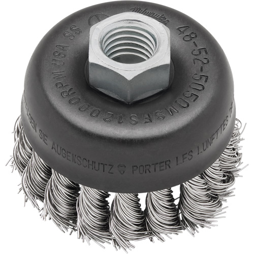 Knot Wire Cup Brush, 3" Dia. x 5/8"-11 Arbor TGS INDUSTRIEL
