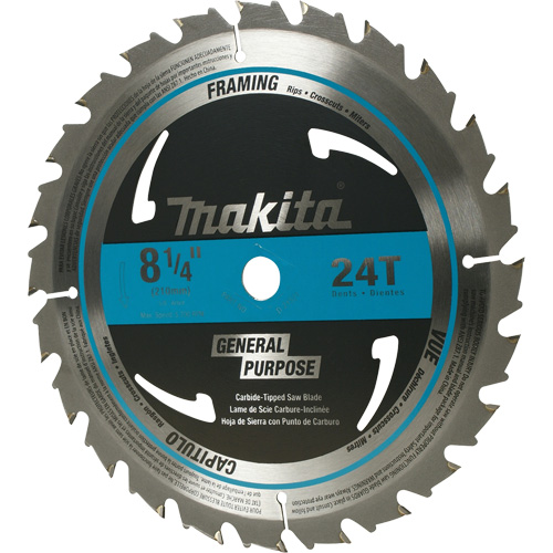 Carbide-Tipped Circular Framing Saw Blade, 8-1/4", 24 Teeth, Wood Use TGS INDUSTRIEL