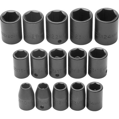 Jeu de douilles, Chocs, Prise 1/2", 6 pans TGS INDUSTRIEL