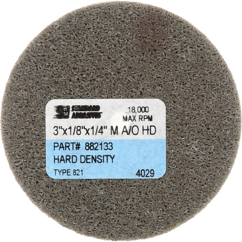 Standard Abrasives Unitized Wheel, 3" x 1/4", 1/4" Arbor, Fine Grit, Aluminum Oxide TGS INDUSTRIEL