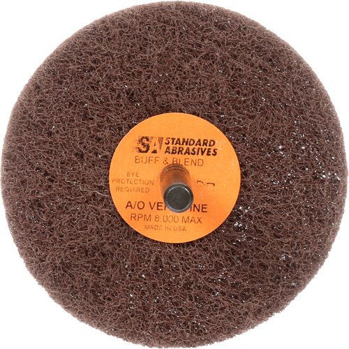 Meule Buff & Blend Standard Abrasives, 3" dia. x 1" la, Arbre 1/4", Oxyde d'aluminium TGS INDUSTRIEL