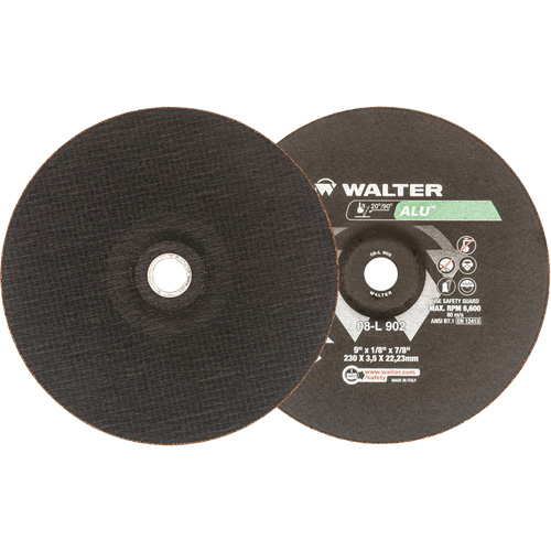 Depressed Centre Grinding Wheels - Aluminium Type 27, 9" x 1/8", 7/8" Arbor, Type 27 TGS INDUSTRIEL