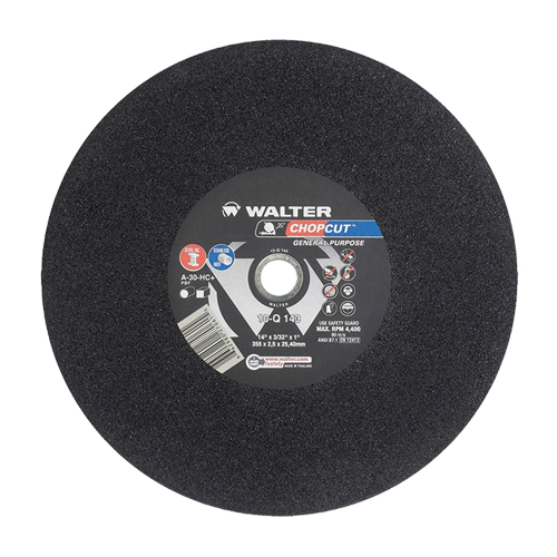 Meules &agrave; tronçonner Chopcut, 14" x 3/32", Arbre de 1", Type 1, Oxyde d'aluminium, 4400 Tr/min TGS INDUSTRIEL