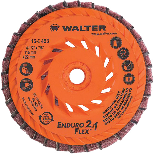 Meule &agrave; lamelles Enduro-Flex 2-in-1, 4-1/2" x 5/8"-11, Grain 80, C&eacute;ramique TGS INDUSTRIEL