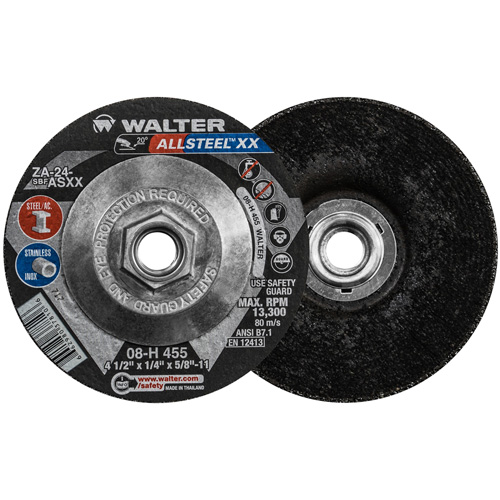 HP XX Grinding Wheel, 4-1/2" x 1/4", 5/8"-11 Arbor, Aluminum Oxide, Type 27 TGS INDUSTRIEL