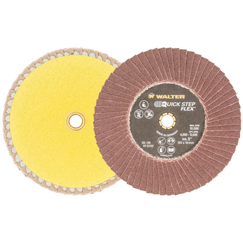 Disque &agrave; lamelles QUICK-STEP FLEX, 5" x Type 29, Grain 120, Oxyde d'aluminium TGS INDUSTRIEL