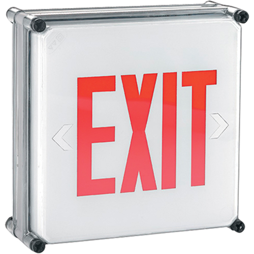 Aqua NEMA 4x Exit Signs, LED, Hardwired, 11-3/4" L x 11-3/4" W, English TGS INDUSTRIEL