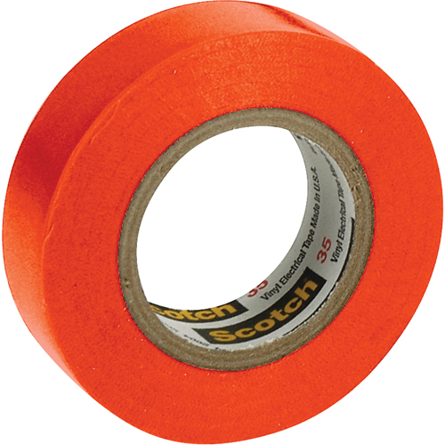 Rubans en vinyle pour codage en couleurs 35 Scotch, 12,7 mm (1/2") x 20,1 m (66'), Orange, 7 mils TGS INDUSTRIEL