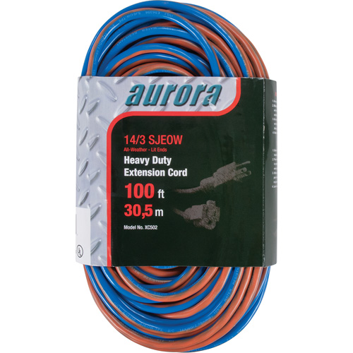 TPE-Rubber Extension Cord With Light Indicator, All-Weather, SJEOW, 14/3 AWG, 13 A, 100' TGS INDUSTRIEL