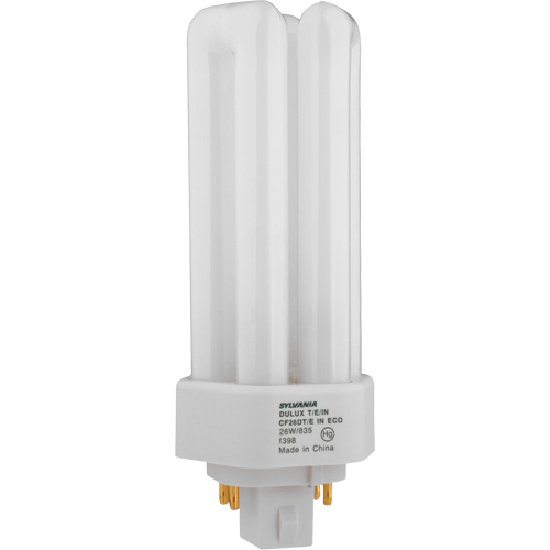 Dulux&reg; D/E/IN Amalgam Triple-Tube Compact Fluorescent Lamp, T (T4), 42 W, 4100 K, G24Q-4 Base, 16000 hrs. TGS INDUSTRIEL