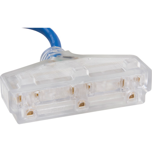TPE-Rubber Extension Cord with Light Indicator, All-Weather, SJEOW, 14/3 AWG, 15 A, 3 Outlet(s), 25' TGS INDUSTRIEL