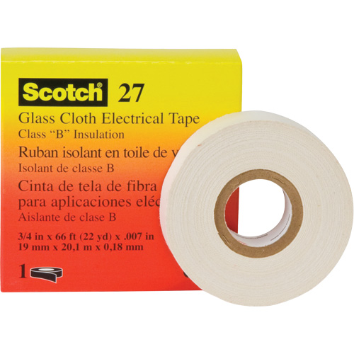 Scotch&reg; 27 Glass Cloth Electrical Tape, 12 mm (1/2") W x 20 m (66') L TGS INDUSTRIEL