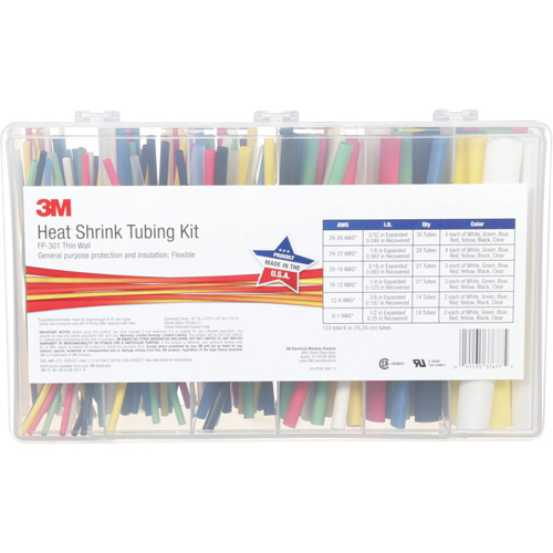 Tube thermor&eacute;tractable, Paroi mince, 6", 0,5" (1,27cm) - 0,0938" (0,24cm) TGS INDUSTRIEL