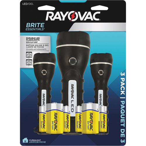 Brite Essentials Flashlight Pack, LED, 40/26 Lumens, D/AA Batteries TGS INDUSTRIEL