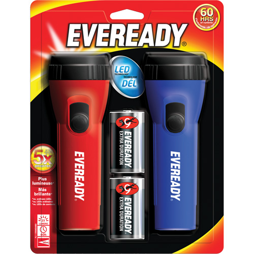 Eveready&reg; General Purpose Flashlight Kit, LED, 25 Lumens, D Batteries TGS INDUSTRIEL