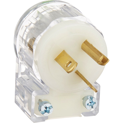Angled Hospital Grade Extension Plug, Nylon, 20 Amps, 250 V TGS INDUSTRIEL