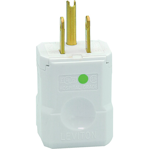 Hospital Grade Extension Plug, Nylon, 15 A, 125 V TGS INDUSTRIEL