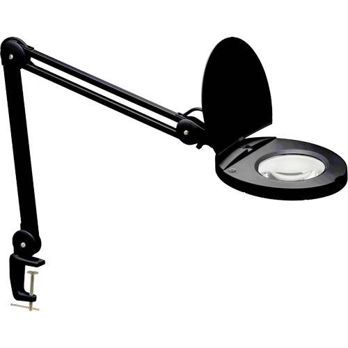 Lampe loupe ajustable, Dioptrie 3, Ampoule DEL, Bras de 47", Pinces serre-joints, Noir TGS INDUSTRIEL