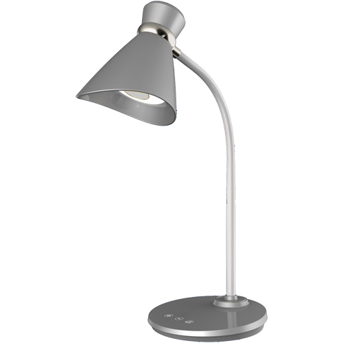 Lampe de bureau, 6 W, DEL, Col 16", Argent TGS INDUSTRIEL