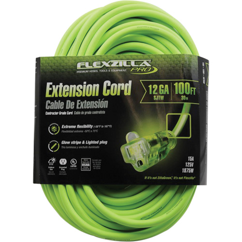 Cordon rallonge industriel Flexzilla Pro, Toutes saisons, SJTW, AWG 12/3, 15 A, 100' TGS INDUSTRIEL