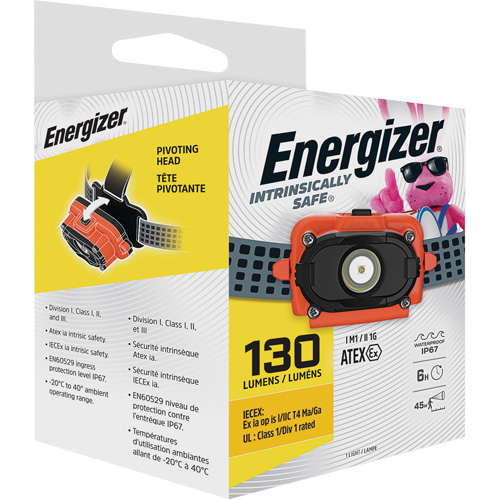 Intrinsically Safe&reg; Headlamp, LED, 130 Lumens, 6 Hrs. Run Time, AAA Batteries TGS INDUSTRIEL