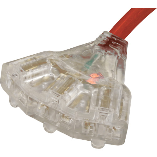 Rallonge pour g&eacute;n&eacute;ratrice avec triple fiche, STW, AWG 10, 3 prise(s), 25' TGS INDUSTRIEL