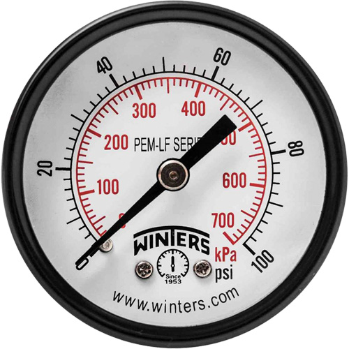 Manom&egrave;tre &eacute;conomique,  2", 0 - 100 psi, Fixation arri&egrave;re, Analogique TGS INDUSTRIEL