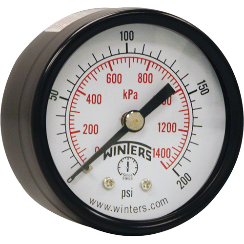Manom&egrave;tre &eacute;conomique,  2", 0 - 200 psi, Fixation arri&egrave;re, Analogique TGS INDUSTRIEL