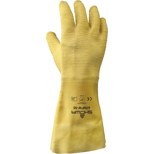 Gants pour usage g&eacute;n&eacute;ral 67NFW, 10/Grand, R&ecirc;vetement Latex de caoutchouc, Enveloppe en Coton TGS INDUSTRIEL