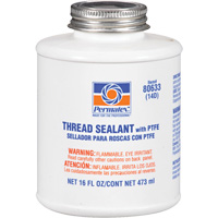 Thread Sealant with PTFE, Brush-Top Can, 473 ml, -54° C - 149° C/-65° F - 300° F TGS INDUSTRIEL
