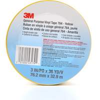 Ruban en vinyle pour travaux g&eacute;n&eacute;raux 764, 76 mm (3") la x 32,9 m (108') lo, 5 mils, Jaune TGS INDUSTRIEL