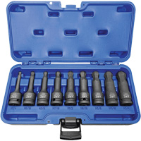 BNH-912 1/2" Drive SAE Ball Nose Hex Impact Socket Set, Hex, 1/2" Drive, 9 Pcs TGS INDUSTRIEL
