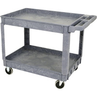 JPTC-3624 Heavy-Duty Polypropylene Shop Cart, 2 Tiers, 46" W x 25-1/2" D x 33-1/4" H, 500 lbs. Cap. TGS INDUSTRIEL