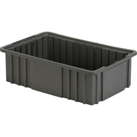Contenant Divider Box, Poly&eacute;thyl&egrave;ne, 16,5" la x 10,9" p x 5" h, Gris TGS INDUSTRIEL