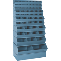 Bacs sectionnels superposables, Cap. 100 lb, 37" la x 8" p x 4-1/2" h, Bleu TGS INDUSTRIEL