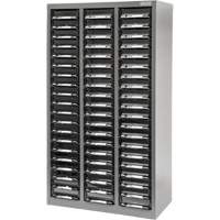 KPC-300 Parts Cabinet, Galvanized Steel, 60 Drawers, 21-3/10" x 10-2/5" x 36-9/10", Grey TGS INDUSTRIEL