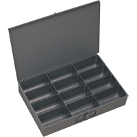 Boîtes &agrave; fond courb&eacute;, Acier, 12 compartiments, 18" la x 12" p, 3" h, Gris TGS INDUSTRIEL