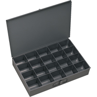 Boîtes &agrave; fond courb&eacute;, Acier, 20 compartiments, 18" la x 12" p, 3" h, Gris TGS INDUSTRIEL