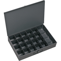 Boîtes &agrave; fond courb&eacute;, Acier, 21 compartiments, 18" la x 12" p, 3" h, Gris TGS INDUSTRIEL