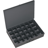 Compartment Scoop Boxes, Steel, 24 Slots, 13-3/8" W x 9-1/4" D x 2" H, Grey TGS INDUSTRIEL