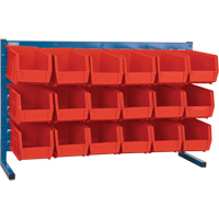 Louvered Rack with Bins, 18 Bins, 36" W x 8-1/4" D x 22" H TGS INDUSTRIEL