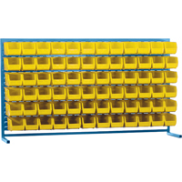 Louvered Rack with Bins, 72 Bins, 72" W x 15" D x 40" H TGS INDUSTRIEL