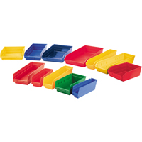 Bacs de rangement pour tablettes, 11-1/8" la x 4" H x 11-5/8" p, Jaune, Capacit&eacute; 30 lb TGS INDUSTRIEL