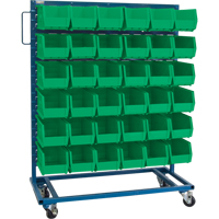 Support mobile pour bacs &agrave; un c&ocirc;t&eacute;, &agrave; un c&ocirc;t&eacute;, 36 bacs, 36" la x 16" p x 46-1/2" h TGS INDUSTRIEL