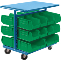 Chariot &agrave; bacs avec bacs, &agrave; deux c&ocirc;t&eacute;s, 20 bacs, 24" la x 38-1/2" p x 36-1/2" h TGS INDUSTRIEL