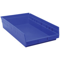 Bacs de rangement pour tablettes, 11-1/8" la x 4" H x 17-7/8" p, Bleu, Capacit&eacute; 40 lb TGS INDUSTRIEL