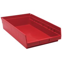 Bacs de rangement pour tablettes, 11-1/8" la x 4" H x 17-7/8" p, Rouge, Capacit&eacute; 40 lb TGS INDUSTRIEL