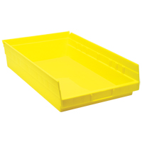 Bacs de rangement pour tablettes, 11-1/8" la x 4" H x 17-7/8" p, Jaune, Capacit&eacute; 40 lb TGS INDUSTRIEL